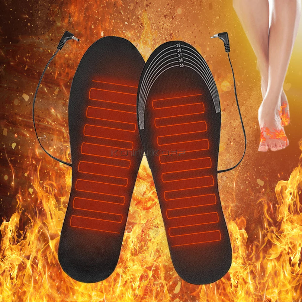 USB Electric Heated Insoles Women Men Heated Shoe Insoles Winter Outdoor Sport Feet Warming Insoles Foot Warming Pad Feet Warmer