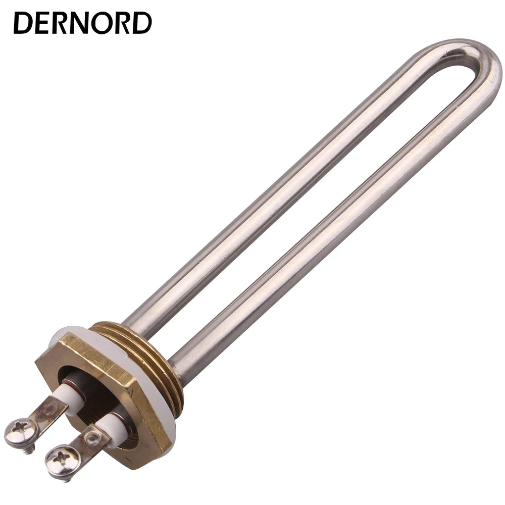 DERNORD Water Heater 220v 750w 1000w 1500w DN25 SUS304 Electrical Heating Element Immersion Tube Water Heater Element