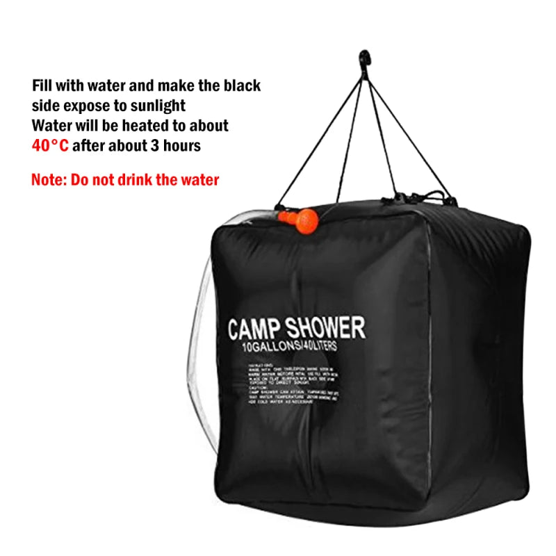 40L Water Bags Outdoor Camping Shower Bag Solar Heating Portable Folding Hiking Climbing Bath Equipment Shower Bathing Bag