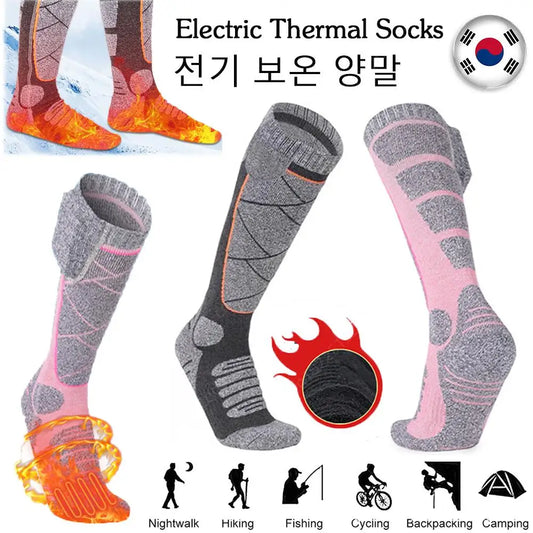 3 Heating Levels Heated Sports Stockings Winter Electric Heating Socks Foot Warmer Unisex Thermal Socks for Outdoor Camping