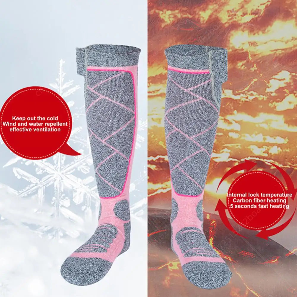 3 Heating Levels Heated Sports Stockings Winter Electric Heating Socks Foot Warmer Unisex Thermal Socks for Outdoor Camping