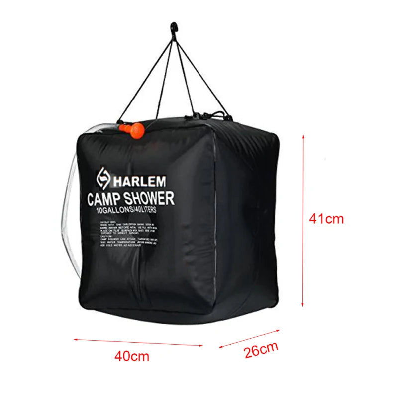 40L Water Bags Outdoor Camping Shower Bag Solar Heating Portable Folding Hiking Climbing Bath Equipment Shower Bathing Bag