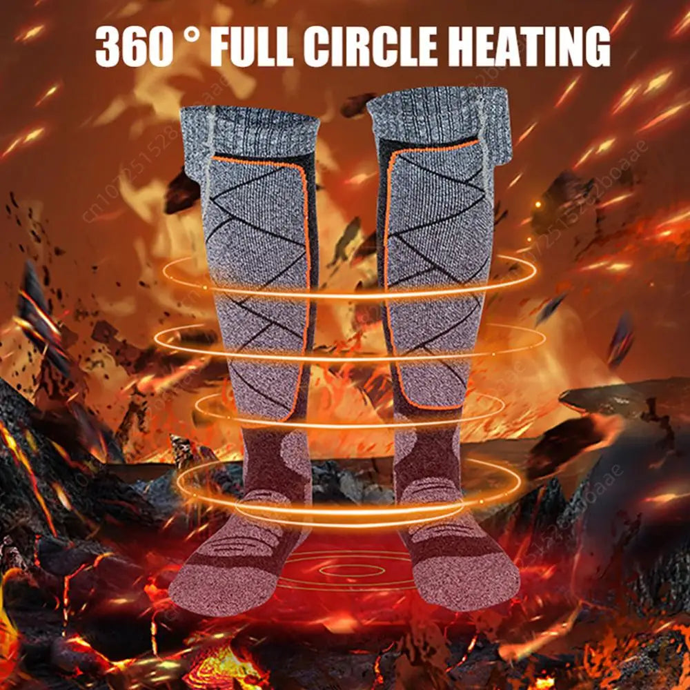 3 Heating Levels Heated Sports Stockings Winter Electric Heating Socks Foot Warmer Unisex Thermal Socks for Outdoor Camping